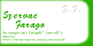szervac farago business card